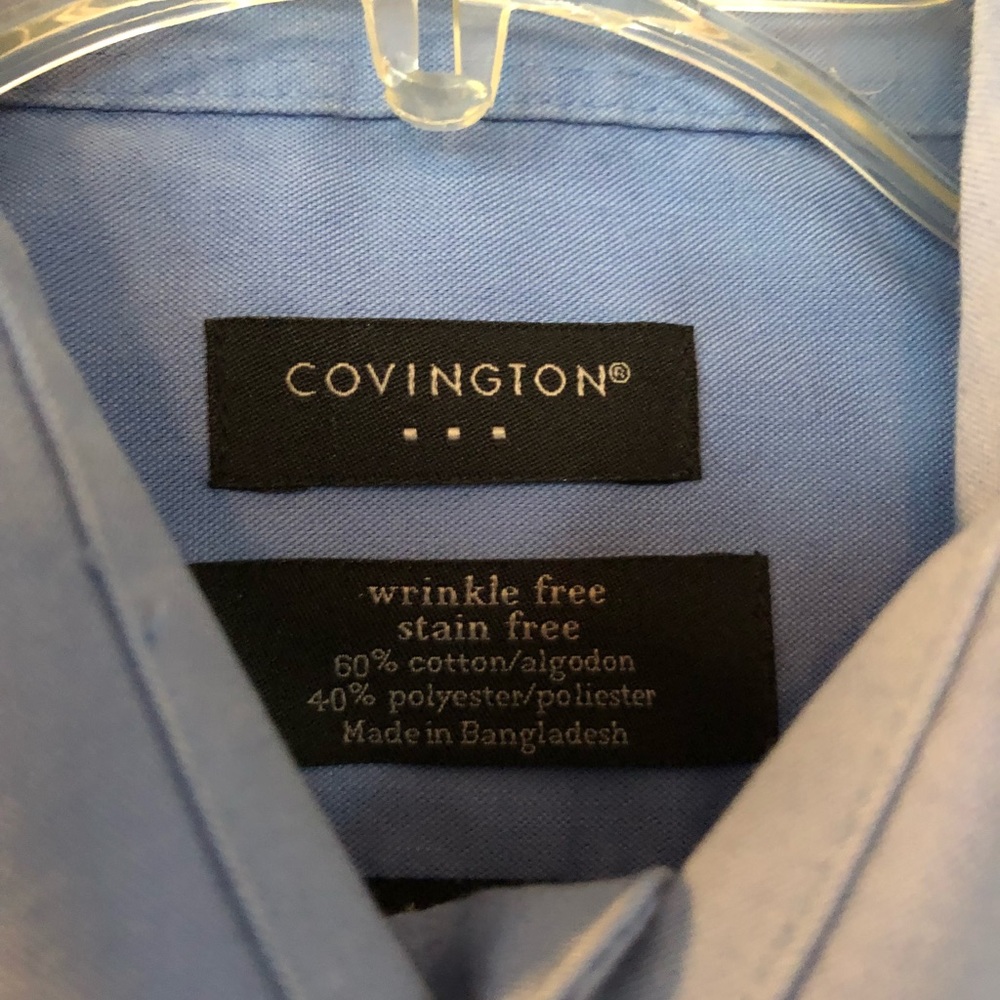 Covington Light Blue Men’s Dress Shirt - Picture 5 of 6